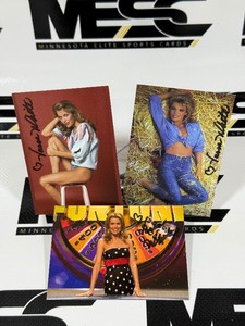 (3) Vanna White Autographed Trading Cards