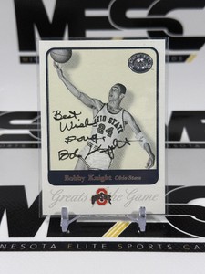 Bobby Knight Auto 2001 Fleer Grears of the Game #10 Basketball Card