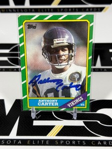 Anthony Carter Auto RC 1986 Topps #297 Vintage Minnesota Vikings Football Card