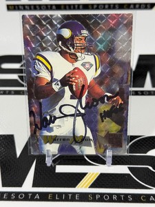 Warren moon Auto 1995 Fleer Metal #107 Minnesota Vikings Football Card