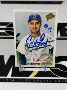Carl Erskine Auto 2005 Topps All-Time Fan Favorites #24 Baseball Card