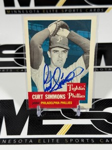 Curt Simmons Auto 1953 Reprint Ropps Baseball Card #318