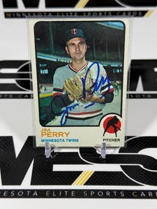 Jim Perry Autographed 1973 Topps #385 Vintage Minnesota Twins Baseball Card
