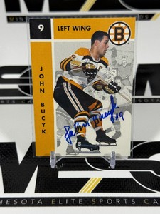 John Bucyk Auto Parkhurst Hockey Card #5 Boston Bruins