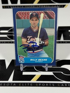 Billy Beane Auto 1986 Fleer Update #U11 Minnesota Twins Baseball Card