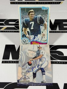 (2) Bert Jones Autographed Football Cards Indianapolis Colts