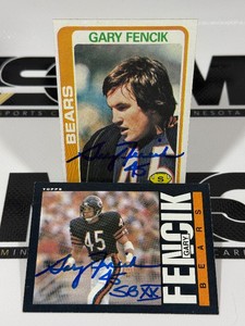 (2) Gary Fencik Auto Vintage Chicago Bears Football Cards