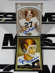 (2) Joseph Bellino Autographed Football Cards