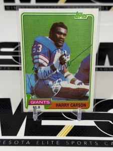 Harry Carson Auto 1981 Topps #475 Vintage Football Card