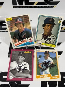 (4) Brett Butler Autographed Baseball Cards