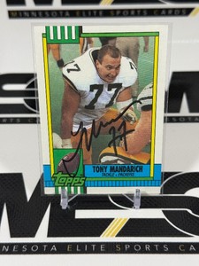 Tony Mandrich Auto 1990 Topps #139 Green Bay Packers Football Card
