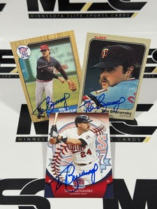 (3) Tom Brunansky Auto Minnesota Twins Baseball Cards