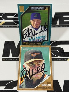 (2) Buck Showalter Auto Baseball Cards