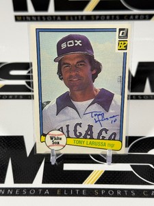 Tony Larussa Auto 1982 Donruss #319 Vintage Baseball Card