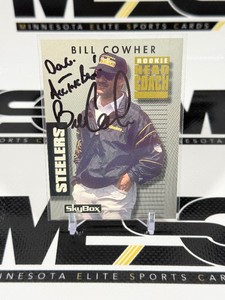 Bill Cowher Auto RC 1992 Skybox Primetime #014 Pittsburgh Steelers Football Card