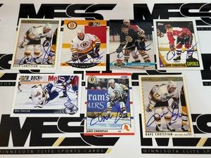 (7) Dave Christian On-Card Auto Hockey Cards
