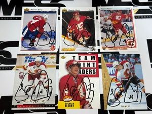 (6) Theoren Fleury On-Card Auto Hockey Cards