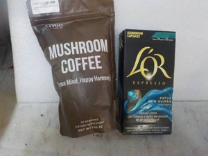 LOR Espresso Ground Coffee Capsules and SAYUU Mushroom Coffee