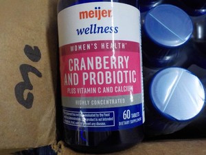 Case of Meijer Womens Cranberry and Probiotic Vitamins past best date