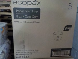 Case of Ecopac 1000 Paper 8 oz Soup Cups