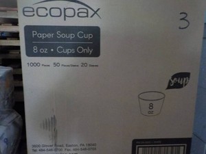 Case of Ecopac 1000 Paper 8 oz Soup Cups