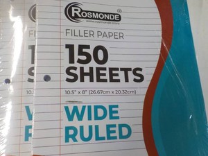 6 Rosmonde 150 Sheets Wide Ruled Filler Paper