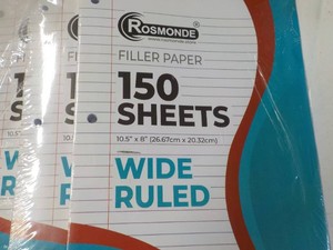 6 Rosmonde 150 Sheets Wide Ruled Filler Paper