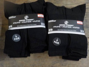 12 pair Black Wear Proof Athletic Stockings size 10-13