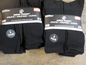 12 pair Black Wear Proof Athletic Stockings size 10-13