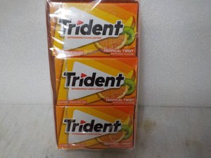 12 Trident Packs 14 Sticks -each Tropical Twist Sugar Free Gum
