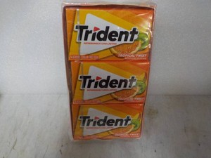 12 Trident Packs 14 Sticks -each Tropical Twist Sugar Free Gum