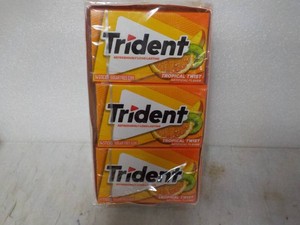 12 Trident Packs 14 Sticks -each Tropical Twist Sugar Free Gum