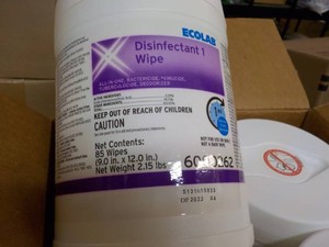 6 Ecolab Disinfectant Wipes 85 each