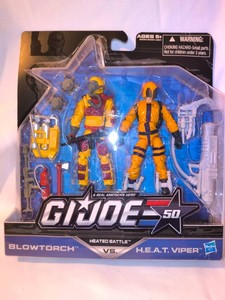 G.I. Joe 50th Anniversary Heated Battle Blowtorch vs. H.E.A.T. Viper 2 pack figures