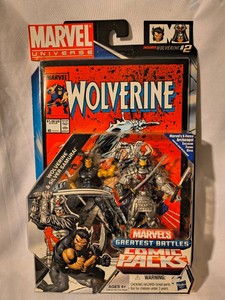 Marvel Universe Greatest Battles Comic Pack featuring action figures of Wolverine and Silver Samurai