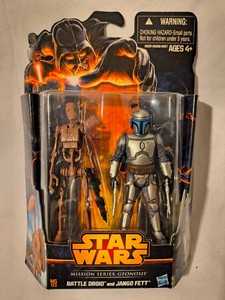 Star Wars Mission Series Geonisis Battle Droid and Jango Fett action figure 2 pack