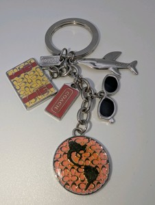 Vintage Coach World Traveler Multi-Charm Keychain  Purse Charm