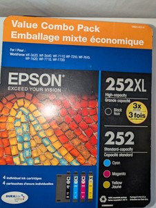 NIB Epson 252XL252 Value Combo Pack  Ink Cartridges