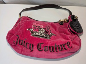 Y2K Juicy Couture pink velour shoulder bag purse