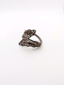 Vintage 925 Sterling Silver filigree statement ring, size 7.75