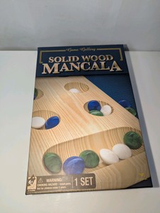 NIB Game Gallery Solid Wood Mancala box