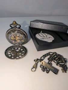 NIB Sibosun mechanical skeleton pocket watch