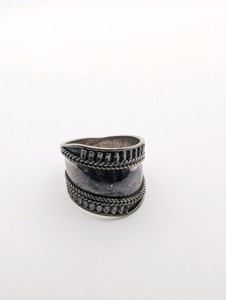Vintage wide 925 sterling silver cigar band ring, size 7