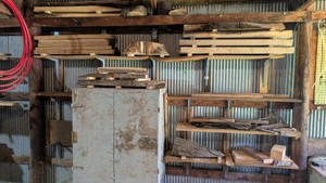 multiple shelves full of miscellaneous hardwood for custom builders or Crafters alike. this is a great lot here