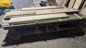 7 and 8-ft miscellaneous pieces of hardwood live edge for custom cabinet or millwork projects. benches stools