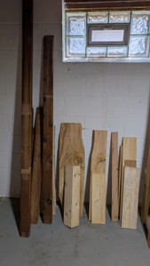 lot of construction and artisan lumbers hardwood oak