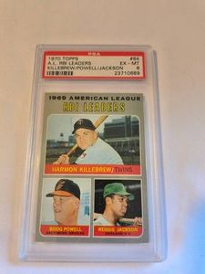 1969 Topps Harmon Killebrew , Boog Powell, Reggie Jackson PSA 6