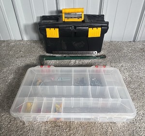Small Toolbox with Cat Claw and Plastic Organization Container