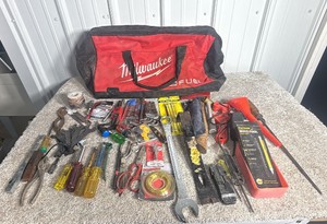 Lot of Miscellaneous Tools Milwaukee Bag Filled with Tools