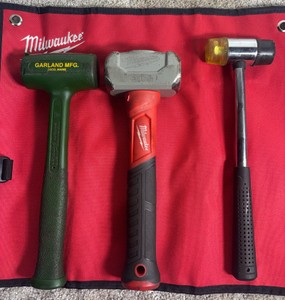 Lot of Miscellaneous Tools 3lb Milwaukee Maul, Garland Mfg Dead Blow and Dual Soft Mallet